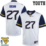 Youth West Virginia Mountaineers NCAA #27 E.J. Brown White Authentic Nike Stitched College Football Jersey MZ15V48KQ